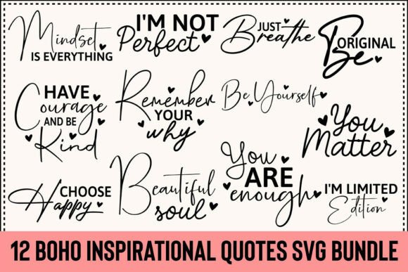 Download Boho Inspirational Quotes SVG BUNDLE - Quotes Collection
