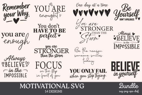 Download Motivational Quotes SVG Bundle - Quotes Collection