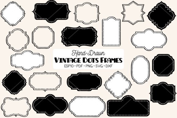 Download Vintage Frames Dots | Retro Border Label - Label Collection