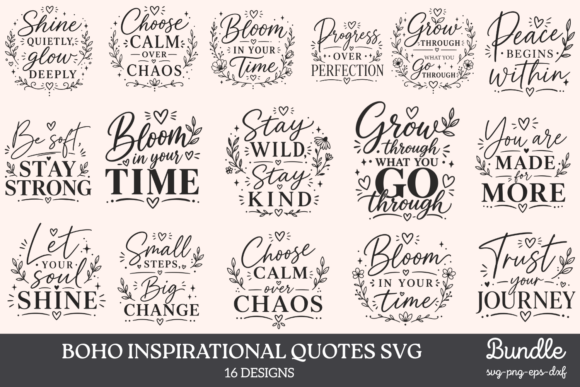 Download Boho Inspirational Quotes SVG Bundle - Quotes Collection