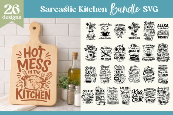 Download Sarcastic Kitchen Quotes Bundle SVG - Quotes Collection
